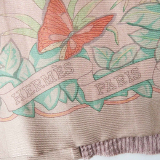 HERMES one piece Main: 100% silk, Main: 100% alpaca pink JUNGLE LOVE Women 36 Used Authentic