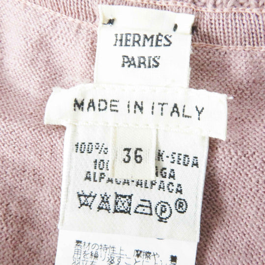 HERMES one piece Main: 100% silk, Main: 100% alpaca pink JUNGLE LOVE Women 36 Used Authentic