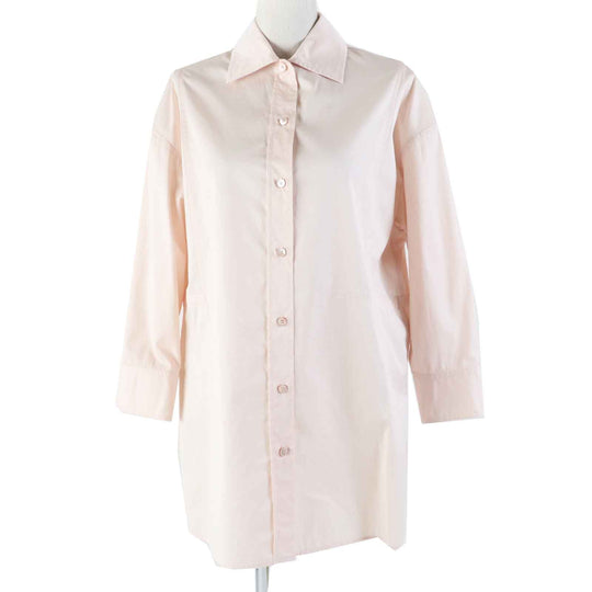 HERMES Long sleeve shirt 2E0609D4 Main: 100% cotton, Part: 100% polyester Light pink Women 36 Used Authentic