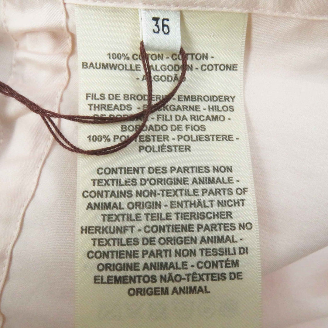 HERMES Long sleeve shirt 2E0609D4 Main: 100% cotton, Part: 100% polyester Light pink Women 36 Used Authentic