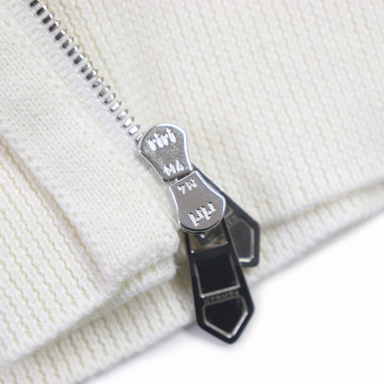 HERMES cardigan Main: 90% cotton, Main: 9% cashmere, Main: 1% wool Ivory mens S Used Authentic