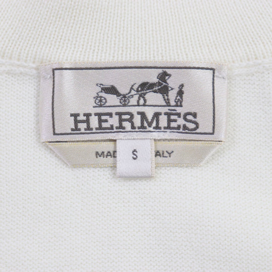 HERMES cardigan Main: 90% cotton, Main: 9% cashmere, Main: 1% wool Ivory mens S Used Authentic