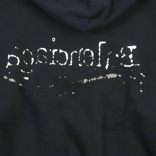 BALENCIAGA Hoodie 739024 Main: 100% cotton black mens L Used Authentic