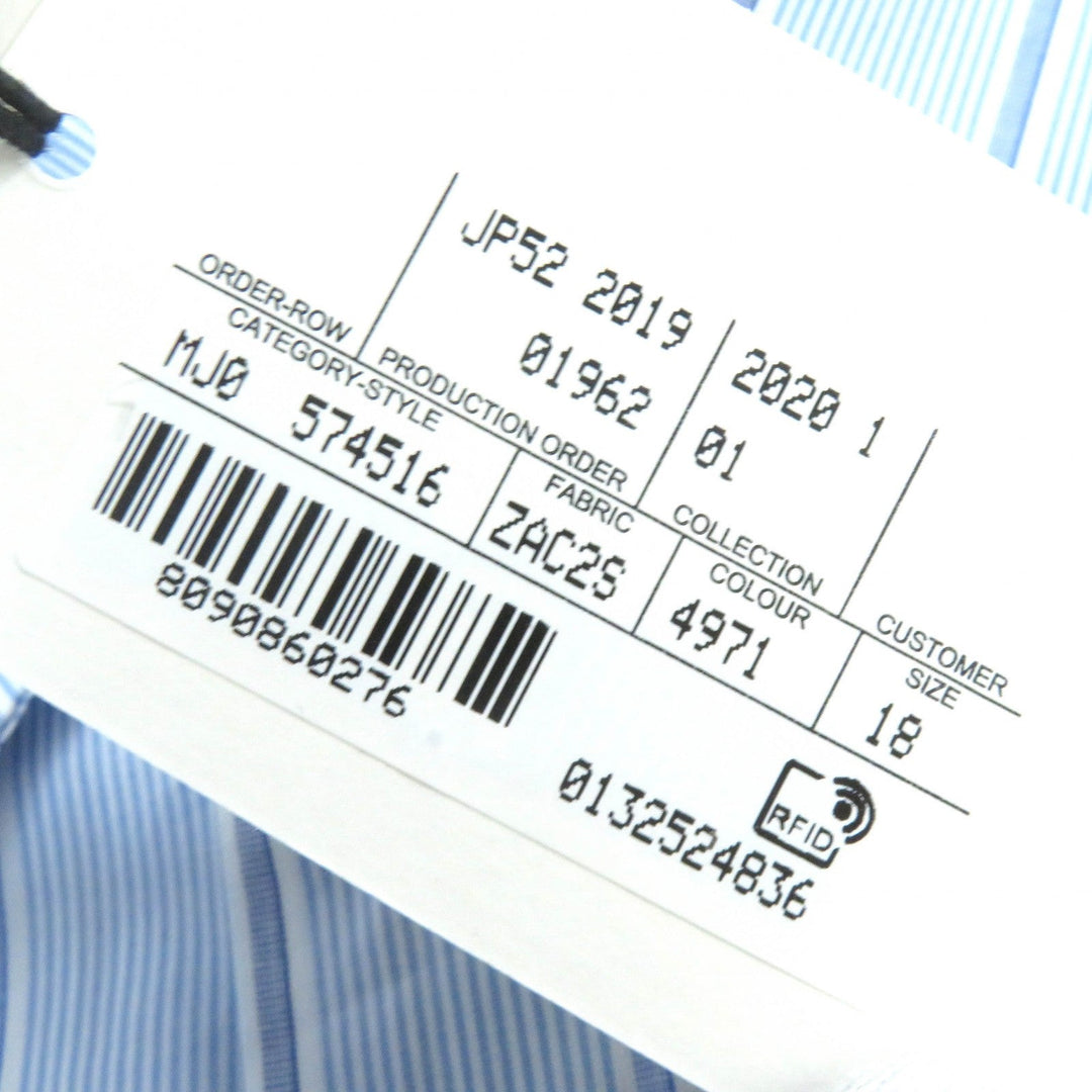 GUCCI Long sleeve shirt 574516 Main: 100% cotton Light Blue White Green mens 46|18 Used Authentic