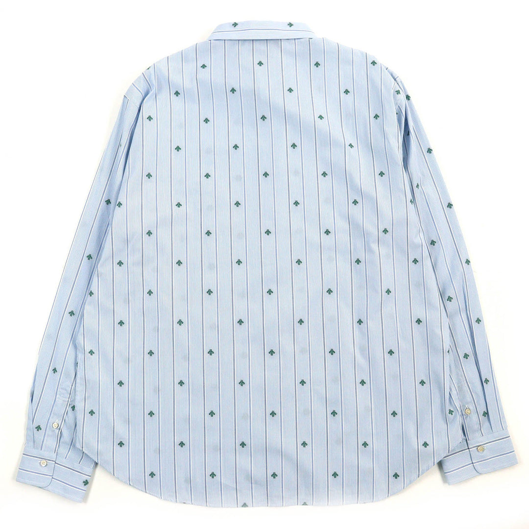 GUCCI Long sleeve shirt 574516 Main: 100% cotton Light Blue White Green mens 46|18 Used Authentic