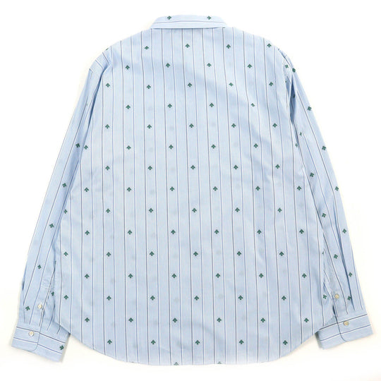 GUCCI Long sleeve shirt 574516 Main: 100% cotton Light Blue White Green mens 46|18 Used Authentic