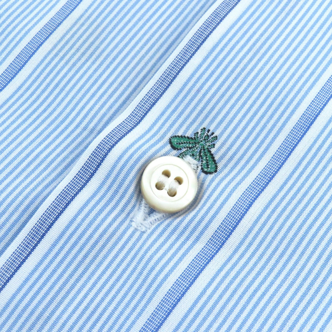 GUCCI Long sleeve shirt 574516 Main: 100% cotton Light Blue White Green mens 46|18 Used Authentic