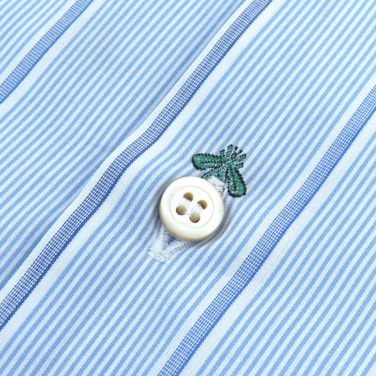 GUCCI Long sleeve shirt 574516 Main: 100% cotton Light Blue White Green mens 46|18 Used Authentic
