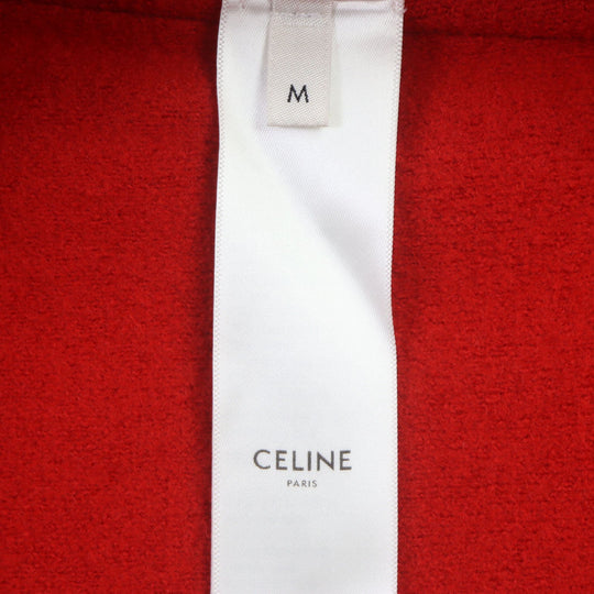 CELINE cardigan 2A119370D Main: 100% wool, some: 75% cotton, some: 25% cashmere, some: 100% cotton, some: 97% cotton Red black Teddy mens M Used Authentic