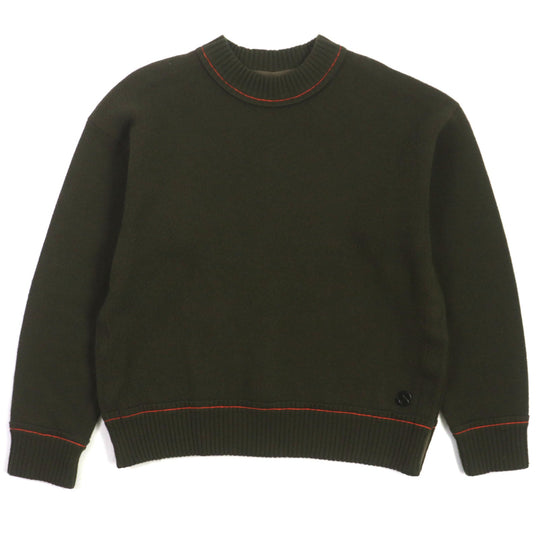 Sacai sweater 22-02860M Main: 52% cashmere, Main: 45% cotton, Main: 2% nylon, Main: 1% polyurethane Khaki orange S Studs Cashmere Knit Pullover mens 2 Used Authentic