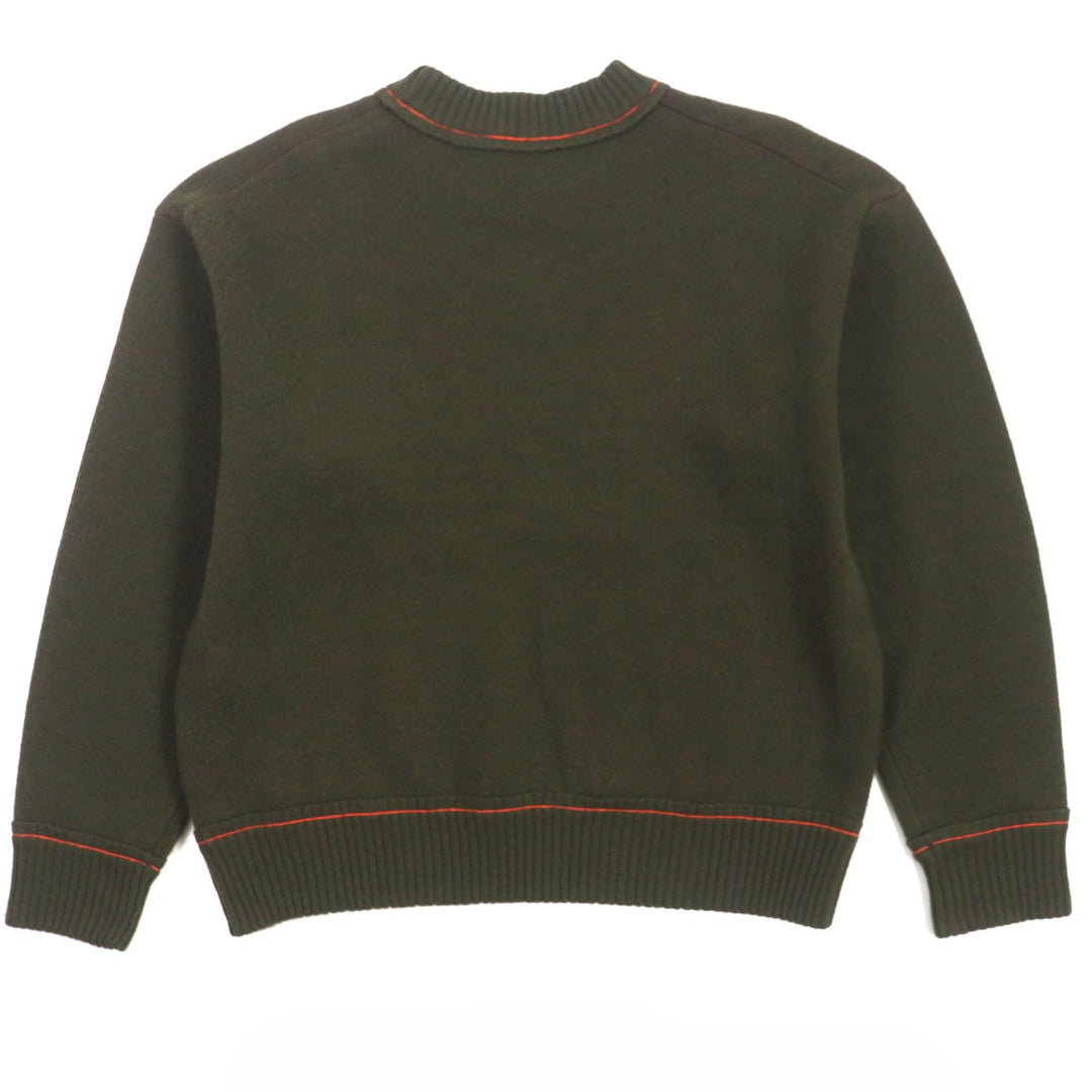Sacai sweater 22-02860M Main: 52% cashmere, Main: 45% cotton, Main: 2% nylon, Main: 1% polyurethane Khaki orange S Studs Cashmere Knit Pullover mens 2 Used Authentic