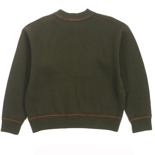 Sacai sweater 22-02860M Main: 52% cashmere, Main: 45% cotton, Main: 2% nylon, Main: 1% polyurethane Khaki orange S Studs Cashmere Knit Pullover mens 2 Used Authentic