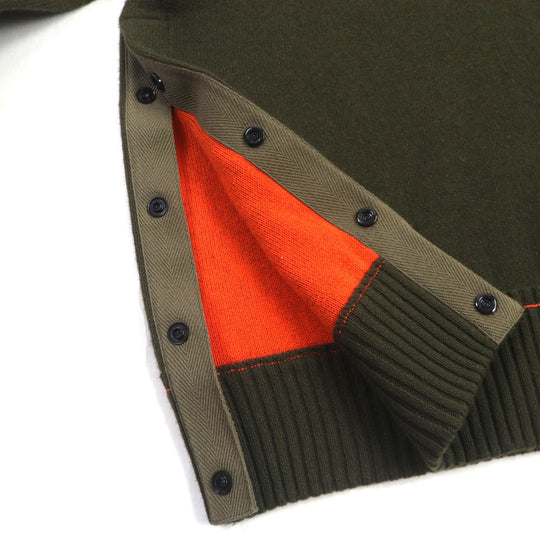 Sacai sweater 22-02860M Main: 52% cashmere, Main: 45% cotton, Main: 2% nylon, Main: 1% polyurethane Khaki orange S Studs Cashmere Knit Pullover mens 2 Used Authentic