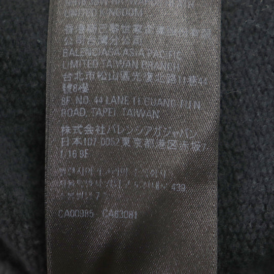 BALENCIAGA Hoodie 674986 Main: 100% cotton black mens L Used Authentic