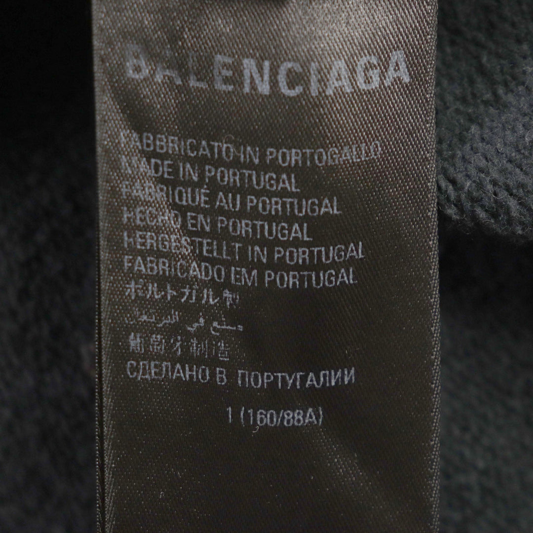 BALENCIAGA Hoodie 674986 Main: 100% cotton black mens L Used Authentic