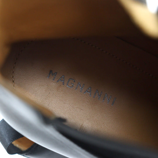 MAGNANNI boots 20155 Main: Leather black mens 40 Used Authentic