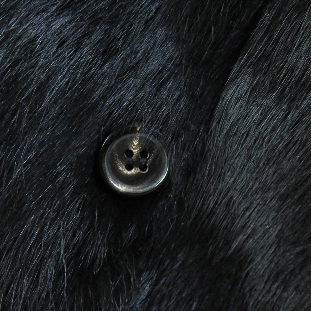 theory coat Outer: 99% nylon, Outer: 11% polyurethane, Lining: 100% rabbit, Filling: 100% polyester, Part: 100% raccoon black Women 2 Used Authentic