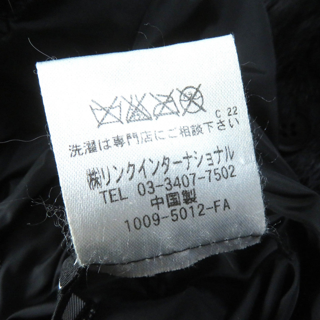 theory coat Outer: 99% nylon, Outer: 11% polyurethane, Lining: 100% rabbit, Filling: 100% polyester, Part: 100% raccoon black Women 2 Used Authentic