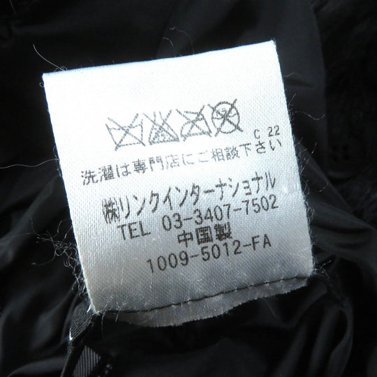 theory coat Outer: 99% nylon, Outer: 11% polyurethane, Lining: 100% rabbit, Filling: 100% polyester, Part: 100% raccoon black Women 2 Used Authentic