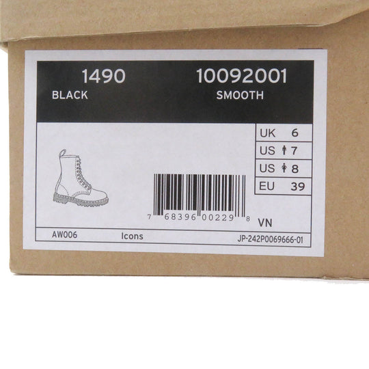 Dr.Martens boots 1490 Main: Smooth leather black mens 6 Used Authentic