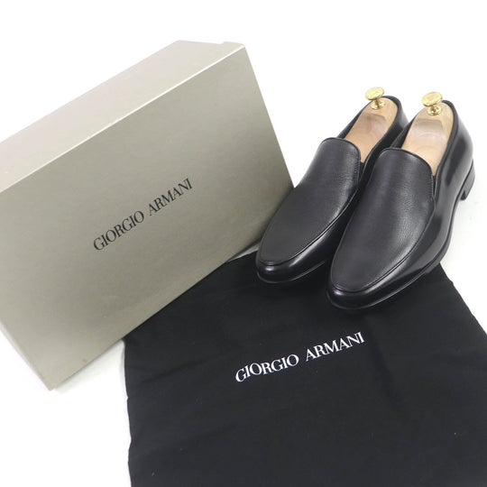 GIORGIO ARMANI loafers X2A254 Main: Leather black mens 6 Used Authentic