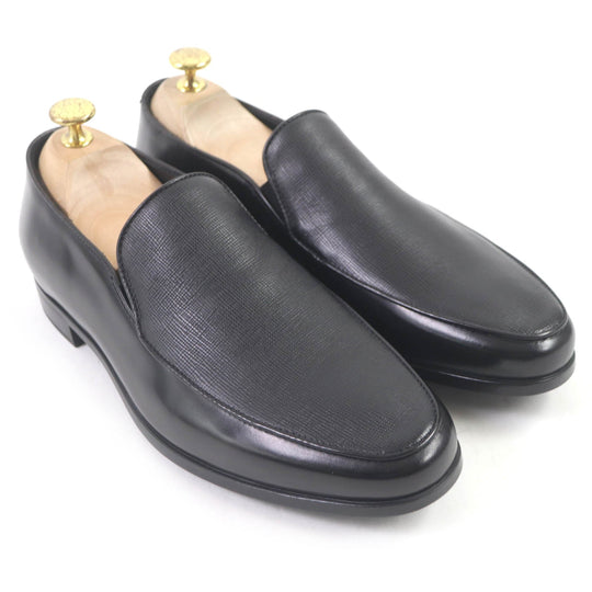 GIORGIO ARMANI loafers X2A254 Main: Leather black mens 6 Used Authentic
