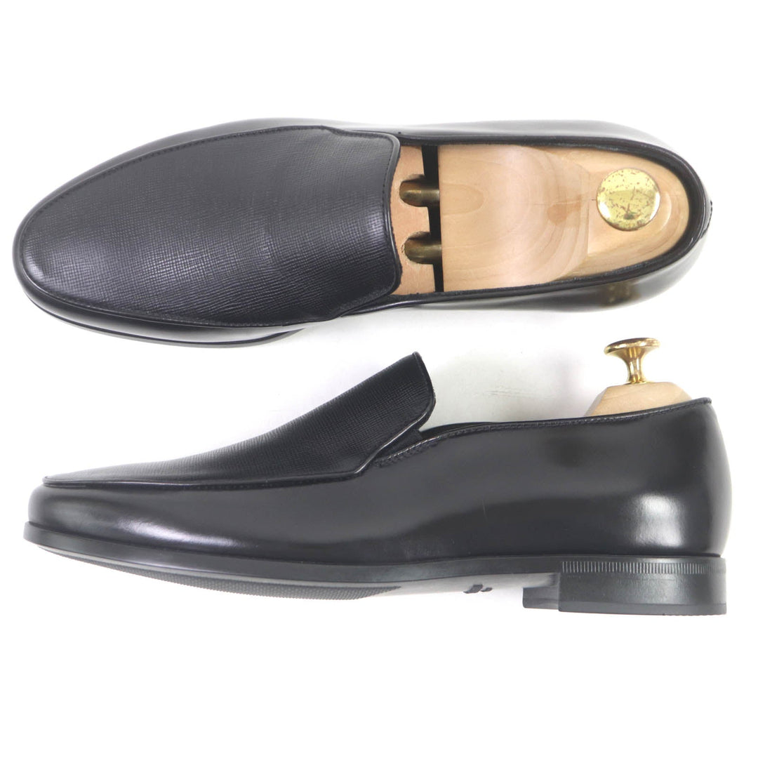 GIORGIO ARMANI loafers X2A254 Main: Leather black mens 6 Used Authentic