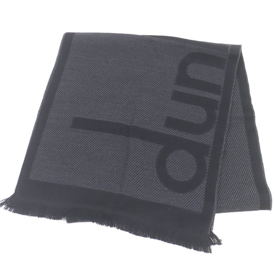 Dunhill Scarf Main: 100% wool Gray black mens Used Authentic