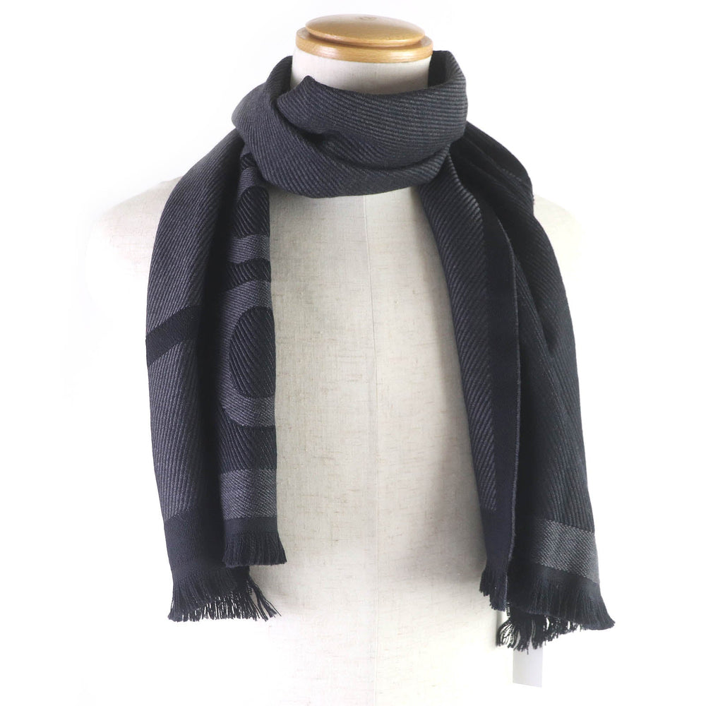 Dunhill Scarf Main: 100% wool Gray black mens Used Authentic