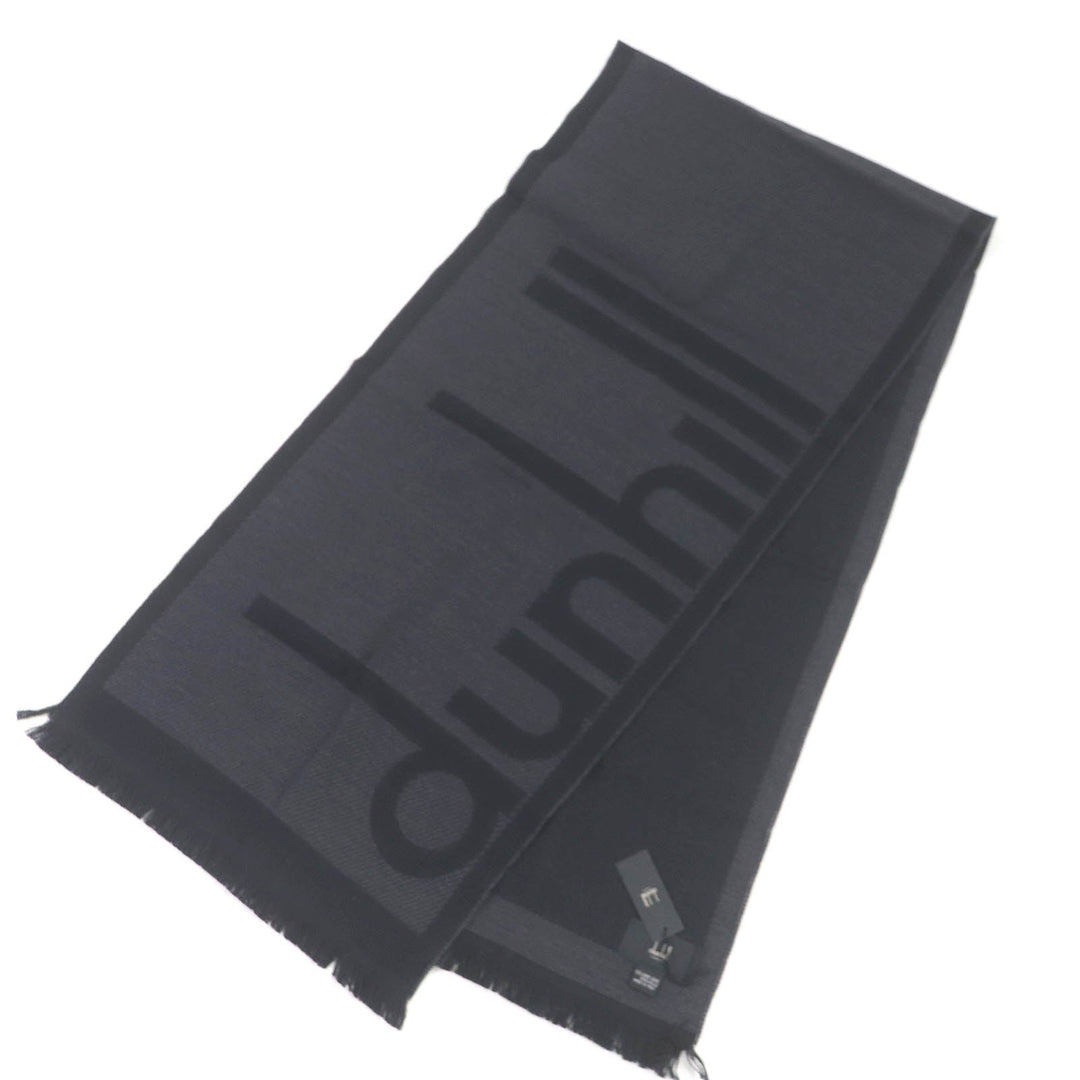 Dunhill Scarf Main: 100% wool Gray black mens Used Authentic