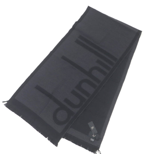 Dunhill Scarf Main: 100% wool Gray black mens Used Authentic