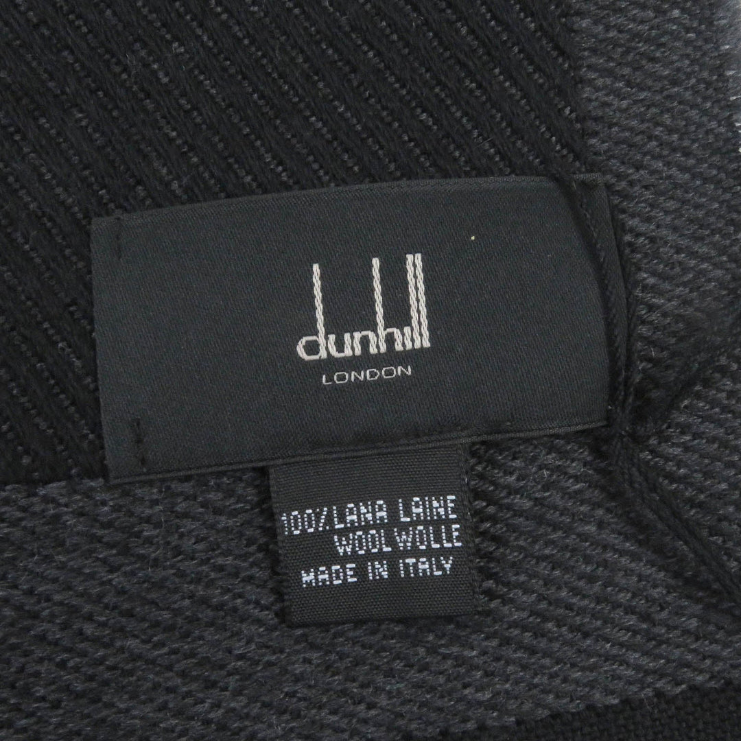 Dunhill Scarf Main: 100% wool Gray black mens Used Authentic