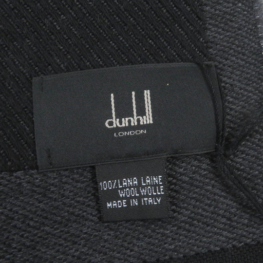 Dunhill Scarf Main: 100% wool Gray black mens Used Authentic