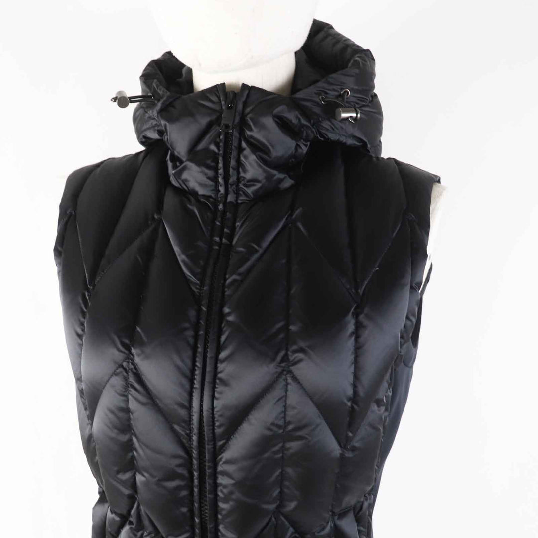 PRADA Down vest 29B984 Outer: 100% polyamide (nylon), Lining: 100% polyamide (nylon), Part: 80% polyamide (nylon), Part: 20% elastane (polyurethane), Filling: 90% down black Women 38 Used Authentic