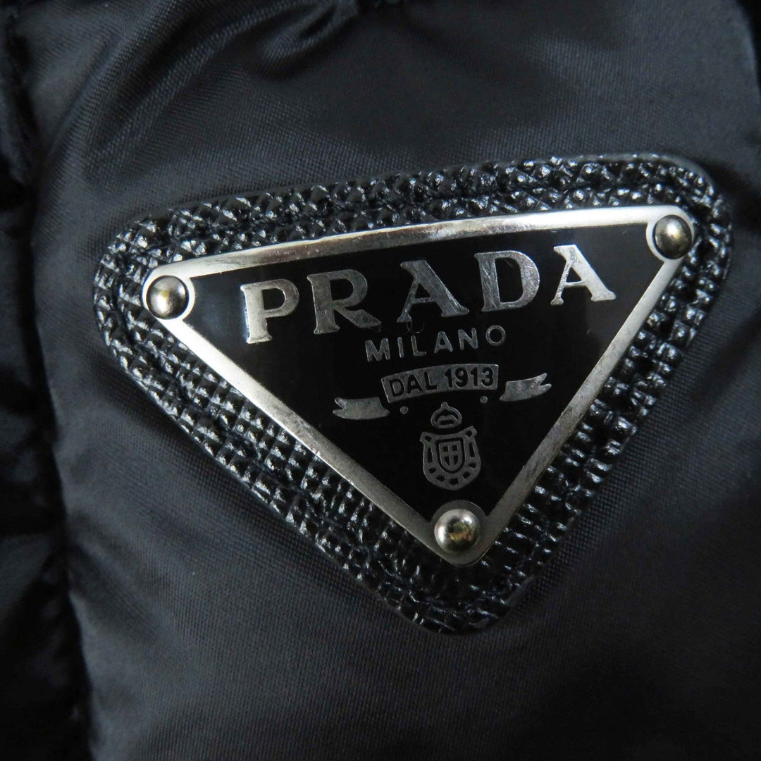 PRADA Down vest 29B984 Outer: 100% polyamide (nylon), Lining: 100% polyamide (nylon), Part: 80% polyamide (nylon), Part: 20% elastane (polyurethane), Filling: 90% down black Women 38 Used Authentic