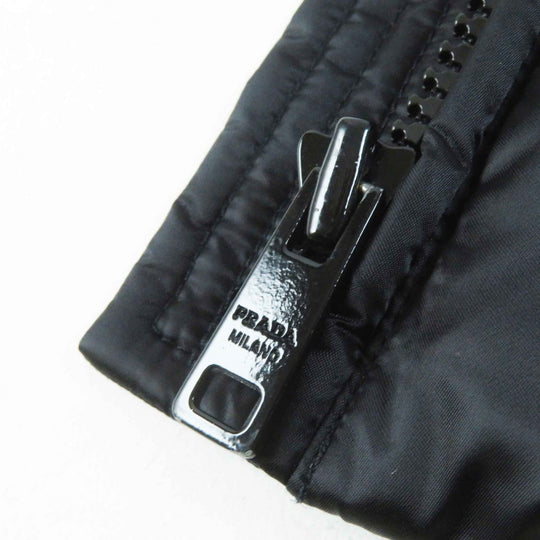 PRADA Down vest 29B984 Outer: 100% polyamide (nylon), Lining: 100% polyamide (nylon), Part: 80% polyamide (nylon), Part: 20% elastane (polyurethane), Filling: 90% down black Women 38 Used Authentic