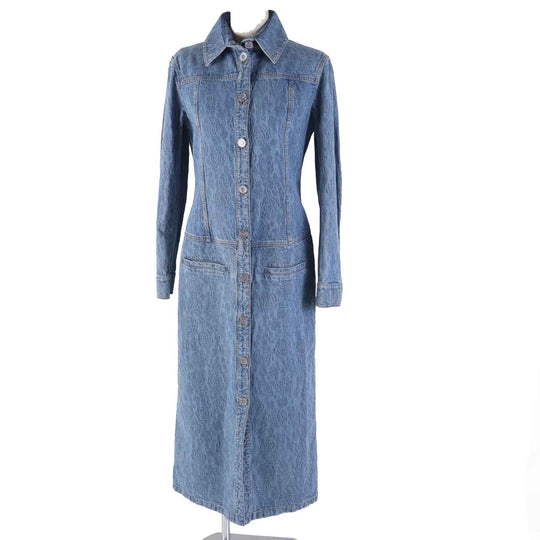 CHANEL coat P45071 Main: 100% cotton, some parts: 65% polyester, some parts: 35% cotton Indigo blue Women 36 Used Authentic