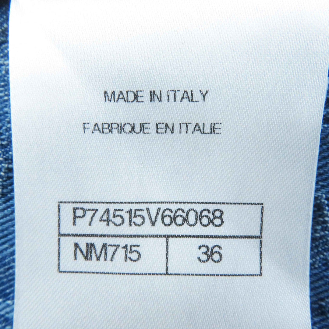 CHANEL coat P45071 Main: 100% cotton, some parts: 65% polyester, some parts: 35% cotton Indigo blue Women 36 Used Authentic