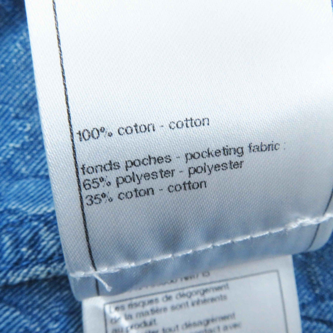 CHANEL coat P45071 Main: 100% cotton, some parts: 65% polyester, some parts: 35% cotton Indigo blue Women 36 Used Authentic