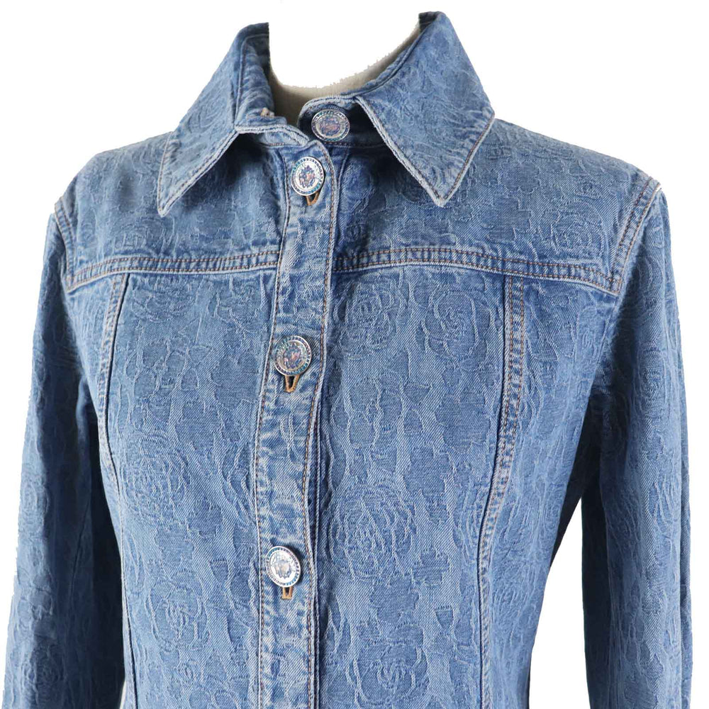 CHANEL coat P45071 Main: 100% cotton, some parts: 65% polyester, some parts: 35% cotton Indigo blue Women 36 Used Authentic