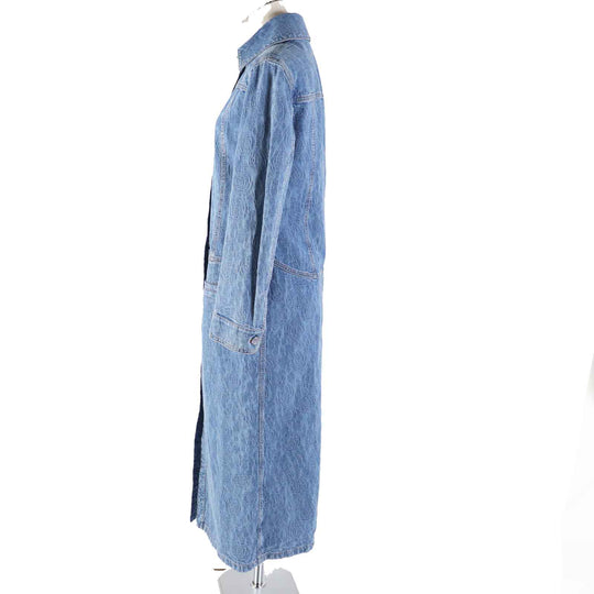 CHANEL coat P45071 Main: 100% cotton, some parts: 65% polyester, some parts: 35% cotton Indigo blue Women 36 Used Authentic