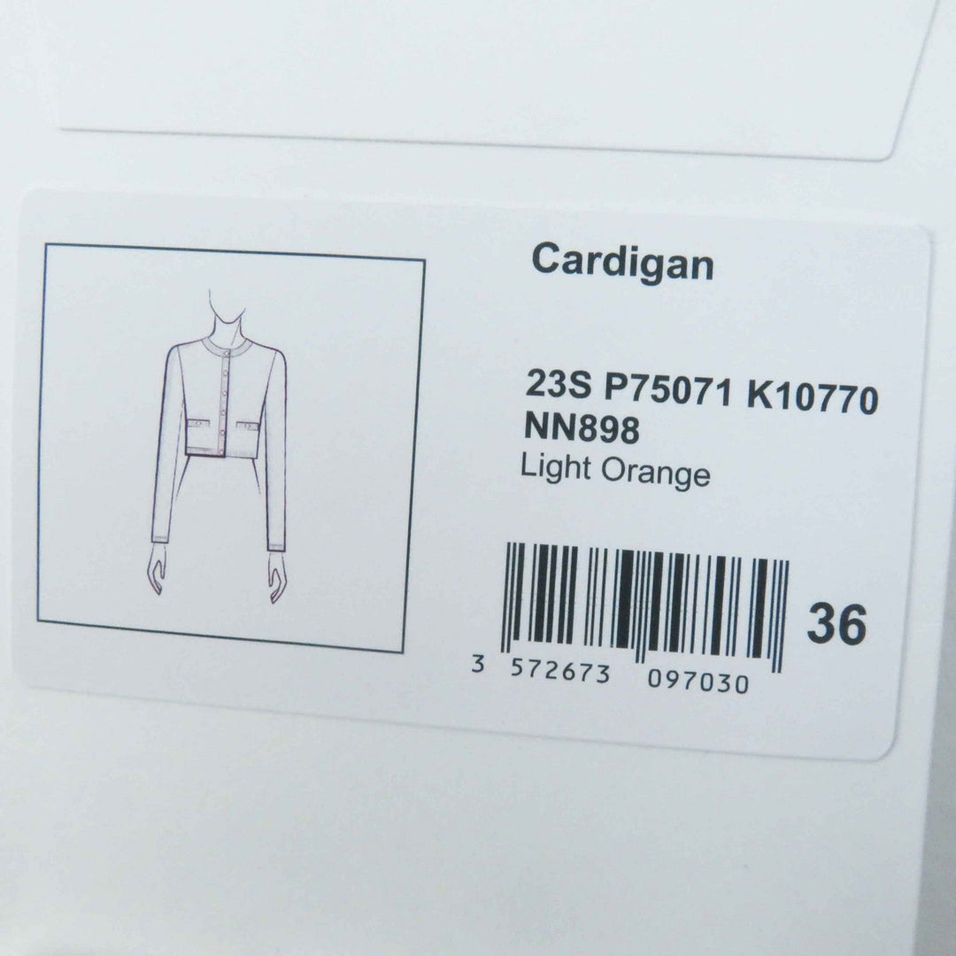 CHANEL cardigan 23S P74515 Outer: 86% cotton, Outer: 14% polyamide, Part: 78% cotton, Part: 21% polyamide, Part: 1% polyurethane Light orange Women 36 Used Authentic