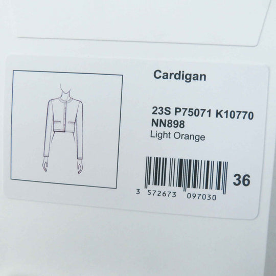 CHANEL cardigan 23S P74515 Outer: 86% cotton, Outer: 14% polyamide, Part: 78% cotton, Part: 21% polyamide, Part: 1% polyurethane Light orange Women 36 Used Authentic