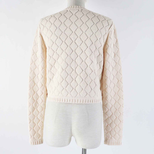 CHANEL cardigan 23S P74515 Outer: 86% cotton, Outer: 14% polyamide, Part: 78% cotton, Part: 21% polyamide, Part: 1% polyurethane Light orange Women 36 Used Authentic