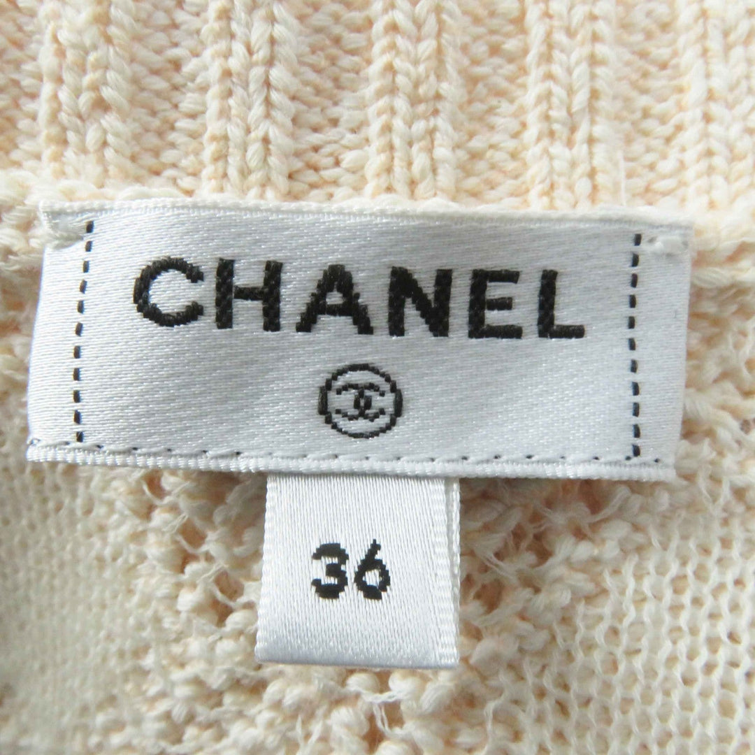CHANEL cardigan 23S P74515 Outer: 86% cotton, Outer: 14% polyamide, Part: 78% cotton, Part: 21% polyamide, Part: 1% polyurethane Light orange Women 36 Used Authentic