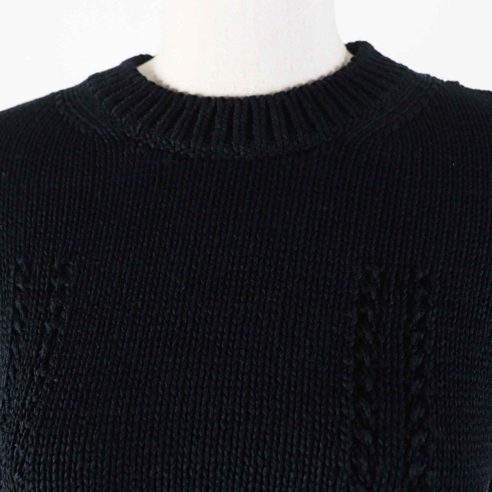 CHANEL Short sleeve knit 22S P72760 Outer: 78% cotton, Outer: 22% polyamide, Part: 80% cotton, Part: 20% polyamide black Women 36 Used Authentic