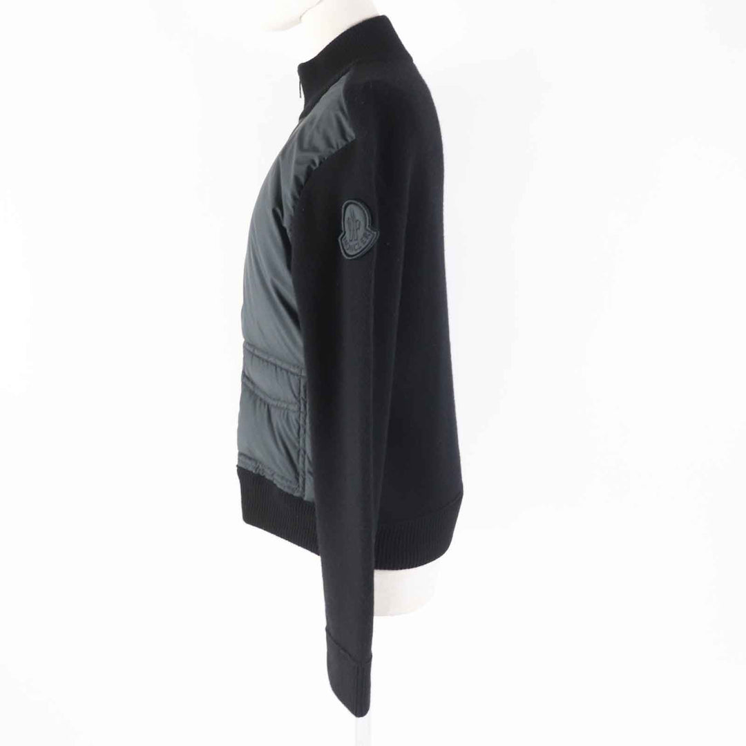 MONCLER Down jacket Surface: 100% polyester, Main: 100% wool black CARDIGAN Women S Used Authentic