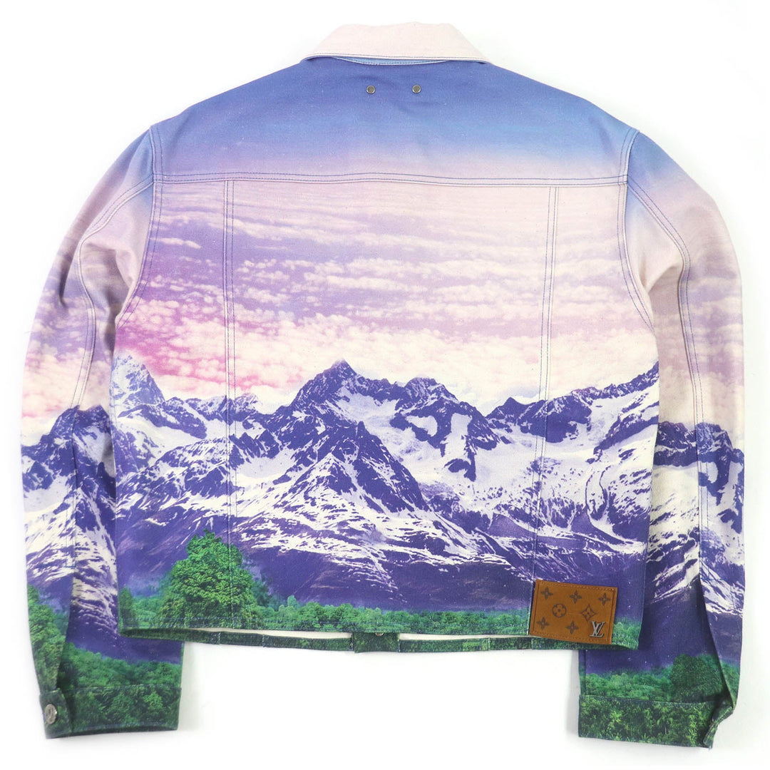 LOUIS VUITTON Denim Jacket 1A9T10 Main: 100% cotton, part: cowhide multicolor landscape mens 48 Used Authentic