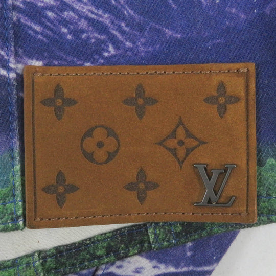 LOUIS VUITTON Denim Jacket 1A9T10 Main: 100% cotton, part: cowhide multicolor landscape mens 48 Used Authentic