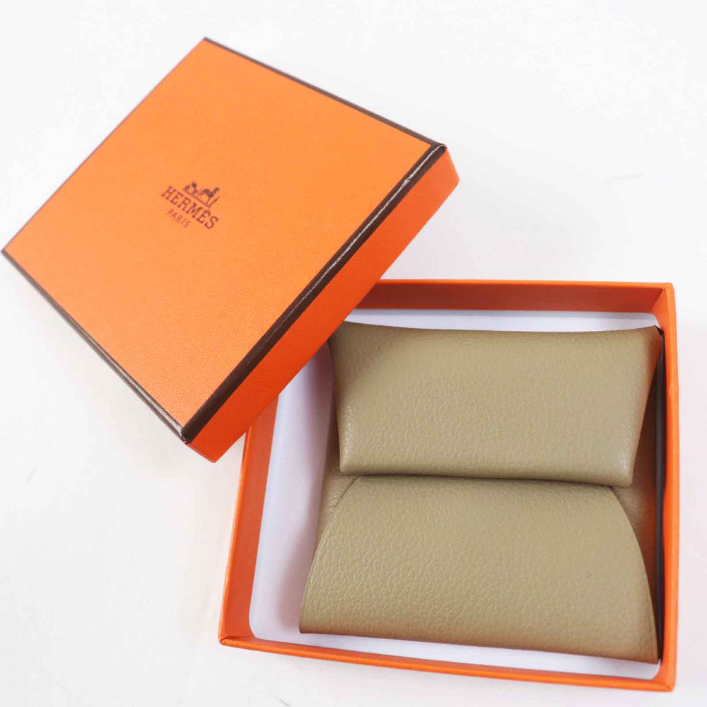 HERMES Coin case Main: Evercolor beige marfa Bastia Women Used Authentic